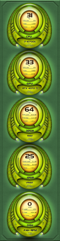 AIDA64 Skin Crafted Orbits HUD 480x1920 - AIDA Skins