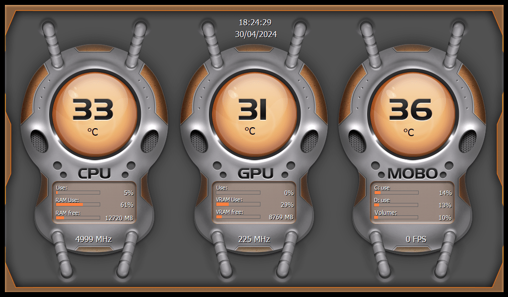AIDA64 Skin Orb Play HUD 1024x600 - AIDA Skins