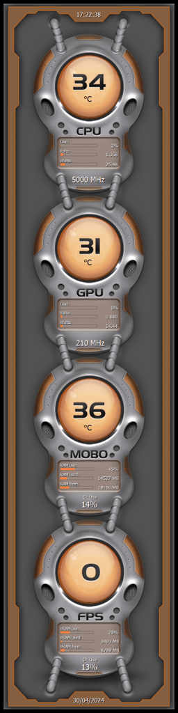 AIDA64 Skin Orb Play HUD 480x1920 - AIDA Skins