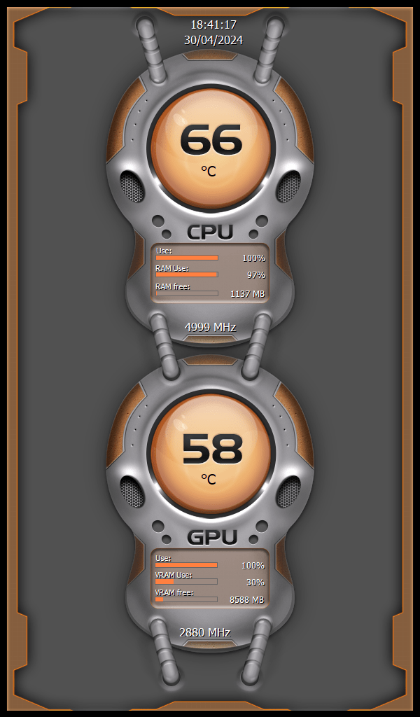AIDA64 Skin Orb Play HUD 600x1024 - AIDA Skins