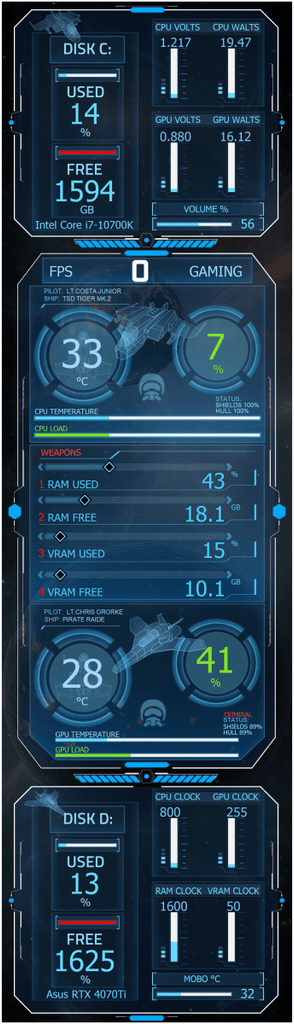 AIDA64 Skin Starfield HUD 1100x3840 - AIDA Skins
