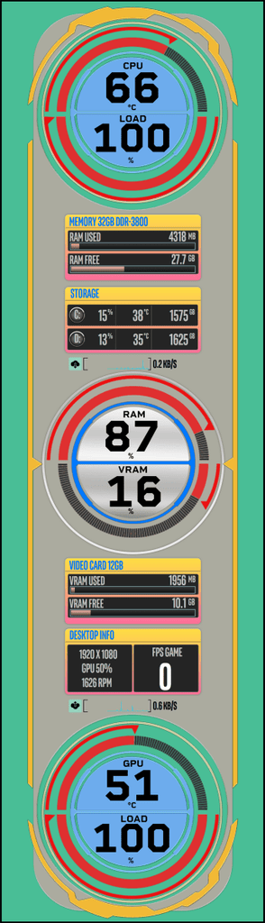 AIDA64 Skin Tri Gauge Fusion HUD 1100x3840 - AIDA Skins