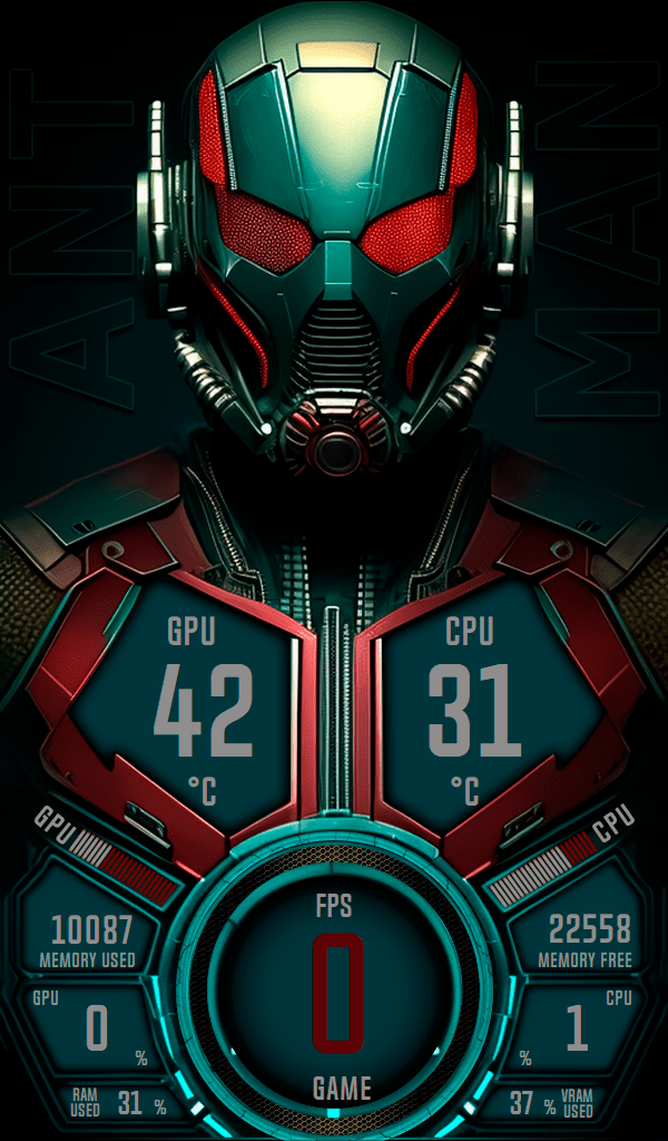 AIDA64 Skin Ant Human HUD 600x1024 - AIDA Skins
