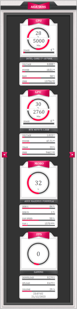 AIDA64 Skin Carboni HUD 480x1920 - AIDA Skins