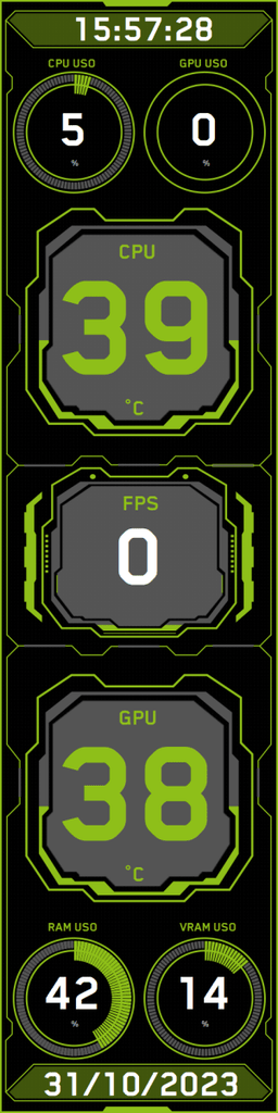 AIDA64 Skin Galactic Lime Shadow HUD 480x1920 - AIDA Skins