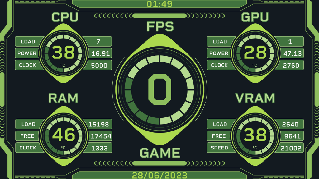 AIDA64 Skin GreenTech Innovation HUD 1920x1080 - AIDA Skins