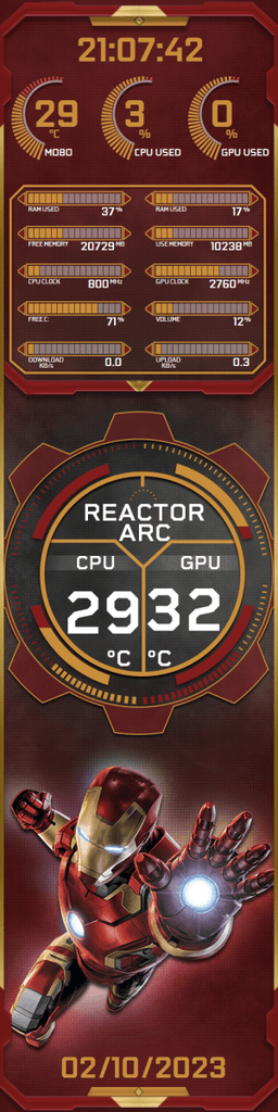 AIDA64 Skin Iron Soldier HUD 480x1920 - AIDA Skins