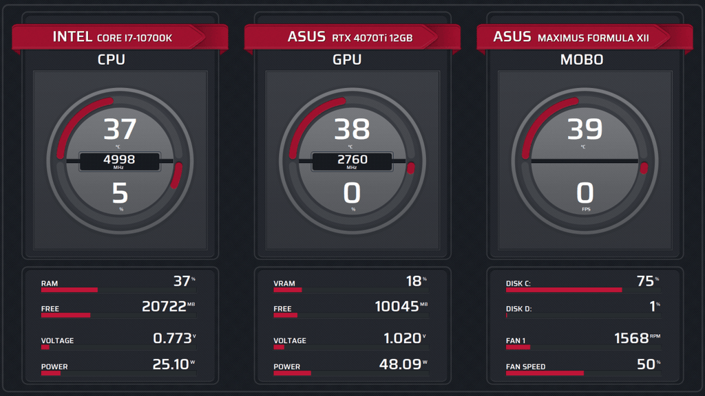 AIDA64 Skin Learn HUD 1920x1080 - AIDA Skins