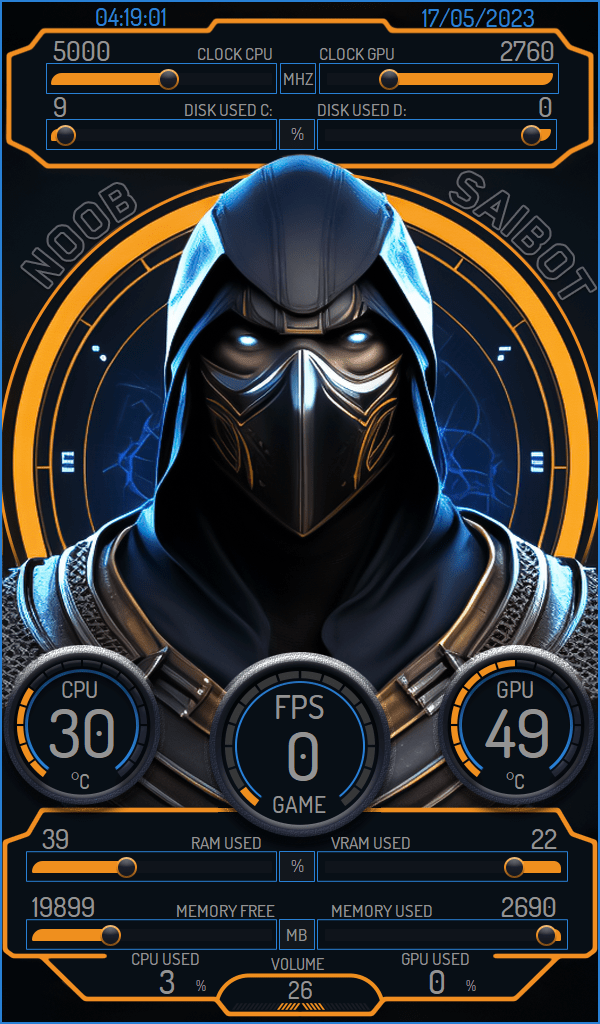 AIDA64 Skin Noob HUD 600x1024 - AIDA Skins