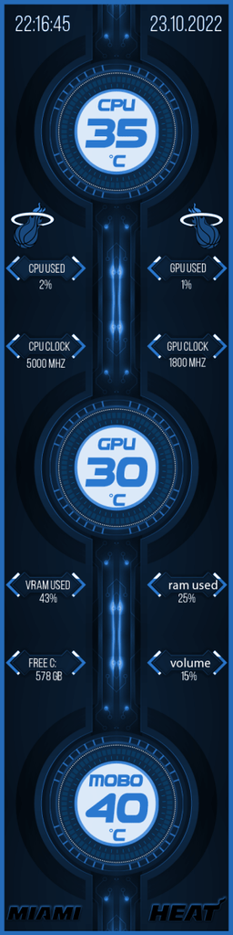 AIDA64 Skin Tech Modular HUD 480x1920 - AIDA Skins