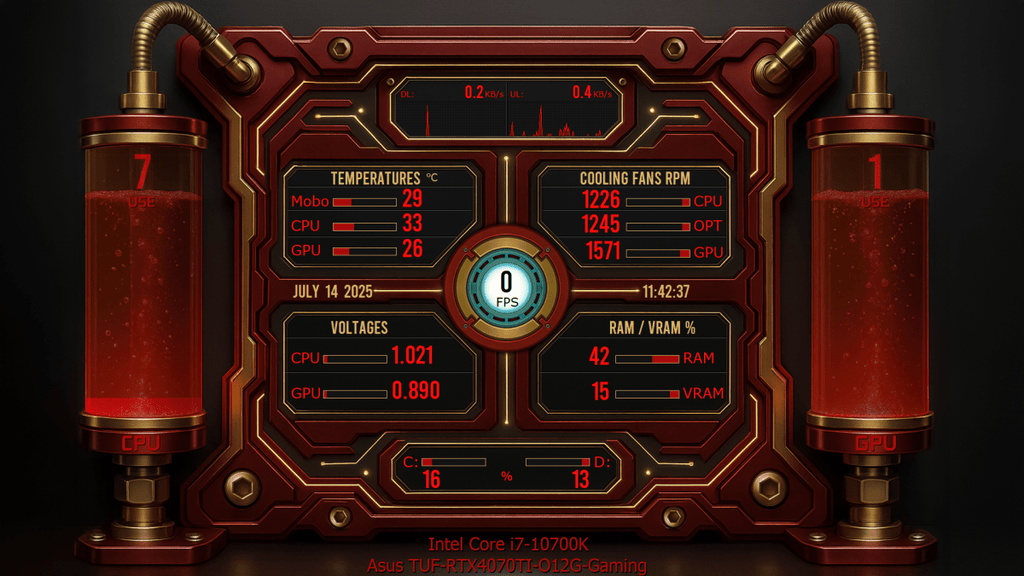 AIDA64 Skin Arc Reactor Core HUD 1920x1080 - AIDA Skins