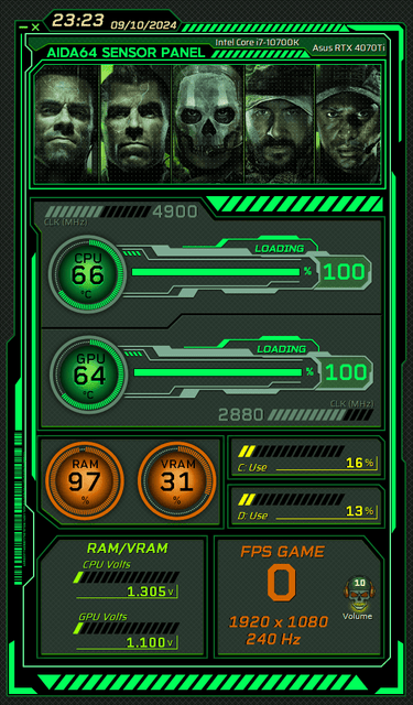 AIDA64 Skin Call of Duty HUD 600x1024 - AIDA Skins