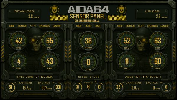 AIDA64 Skin Call of Duty V3 HUD 1920x1080 - AIDA Skins