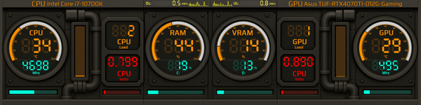 AIDA64 Skin CircuitFlow HUD 1920x480 - AIDA Skins