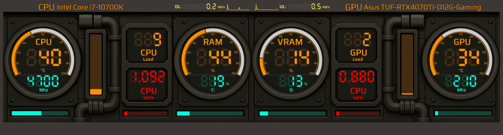 AIDA64 Skin CircuitFlow HUD 1920x515 - AIDA Skins