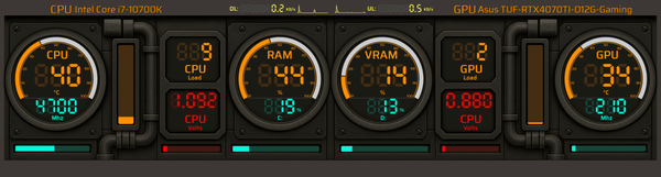 AIDA64 Skin CircuitFlow HUD 1920x515 - AIDA Skins