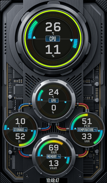 AIDA64 Skin Core Zero HUD 600x1024 - AIDA Skins