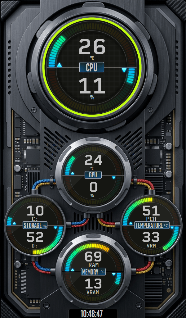 AIDA64 Skin Core Zero HUD 600x1024 - AIDA Skins