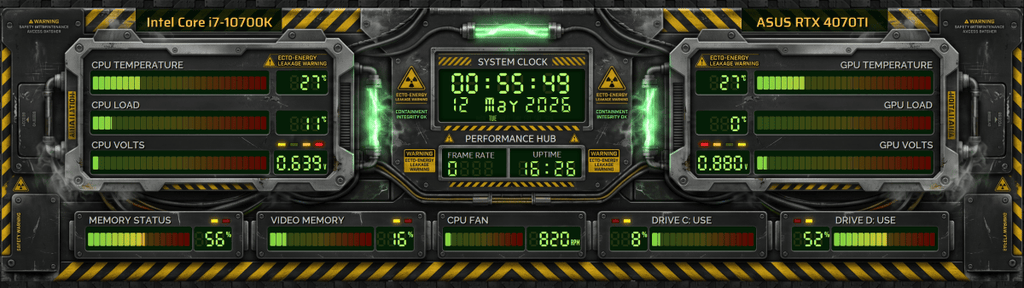 AIDA64 Skin Critical Zone HUD 2560x720 - AIDA Skins