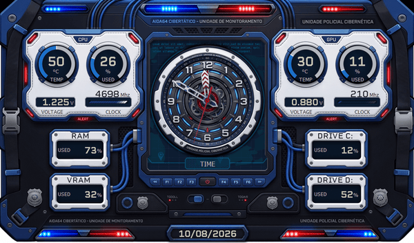 AIDA64 Skin Cyber Police HUD 1024x600 - AIDA Skins