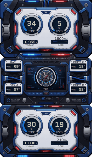 AIDA64 Skin Cyber Police HUD 600x1024 - AIDA Skins
