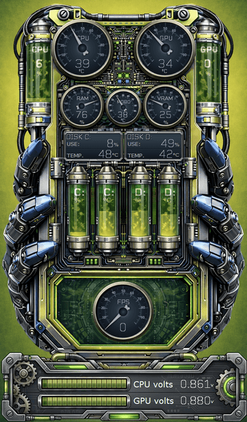AIDA64 Skin Cybercell HUD 600x1024 - AIDA Skins