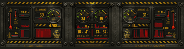 AIDA64 Skin Cybercore System HUD 1920x515 - AIDA Skins