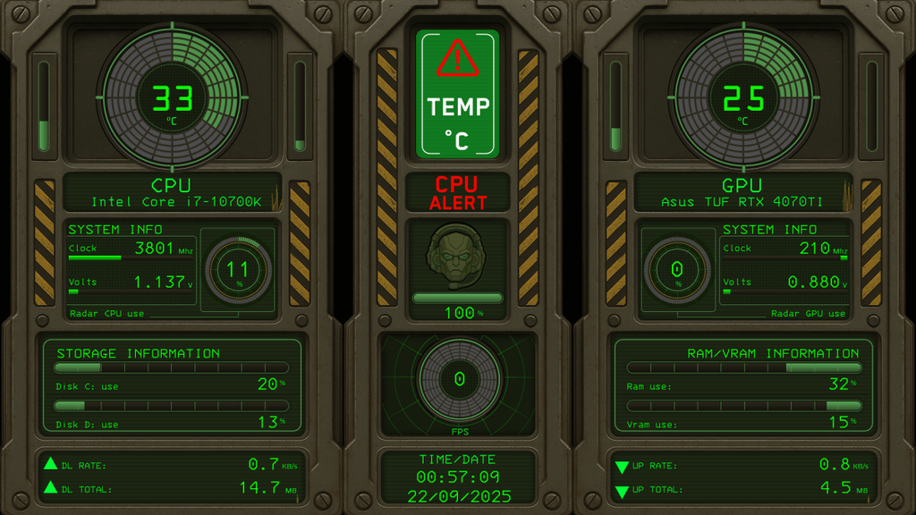 AIDA64 Skin Deep Space HUD 1920x1080 - AIDA Skins