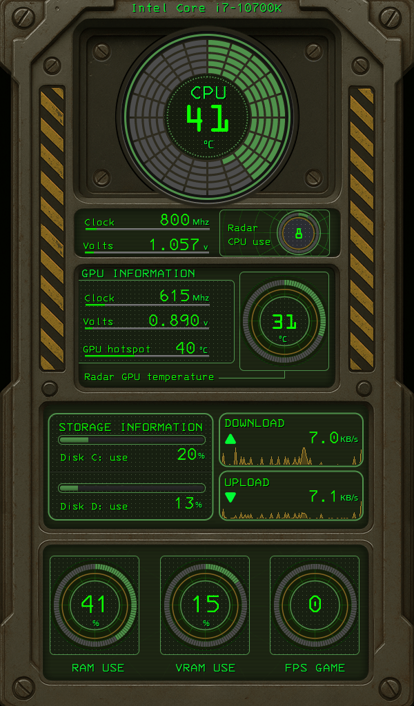 AIDA64 Skin Deep Space HUD 600x1024 - AIDA Skins