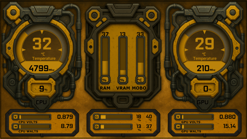 AIDA64 Skin Delta Unit HUD 1920x1080 - AIDA Skins