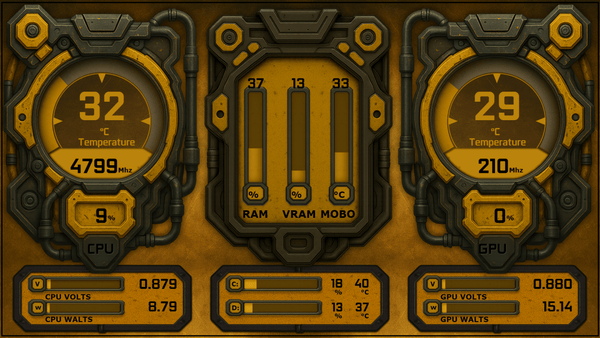 AIDA64 Skin Delta Unit HUD 1920x1080 - AIDA Skins