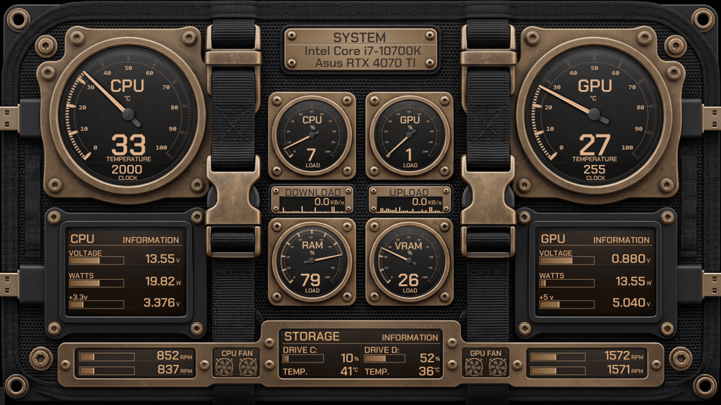 AIDA64 Skin Deployment Case HUD 1920x1080 - AIDA Skins