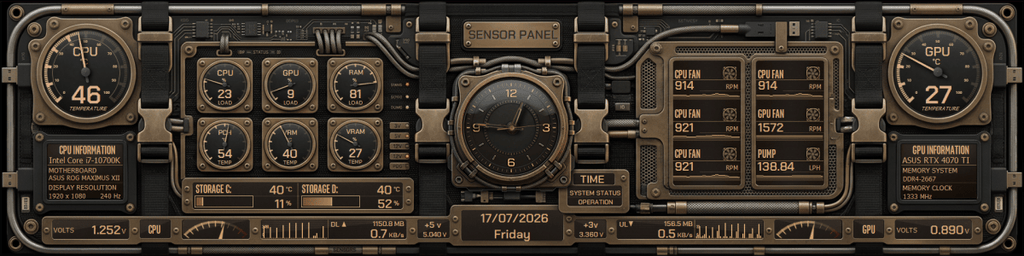 AIDA64 Skin Deployment Case HUD 1920x480 - AIDA Skins
