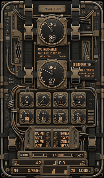 AIDA64 Skin Deployment Case HUD 600x1024 - AIDA Skins