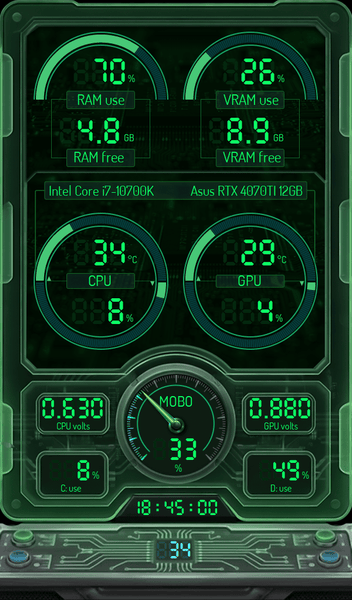 AIDA64 Skin Digital Circuit HUD 600x1024 - AIDA Skins