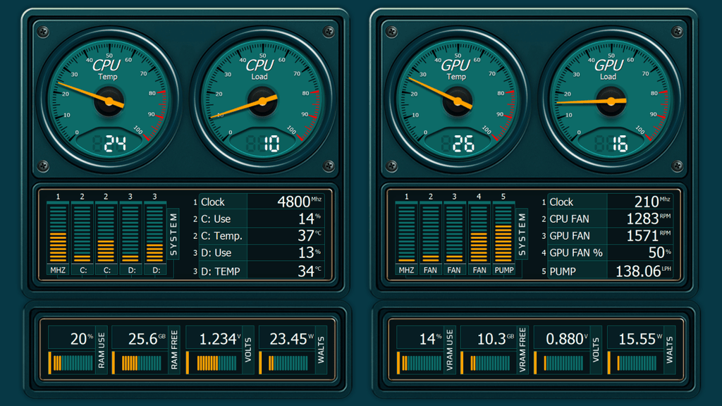 AIDA64 Skin EchoFrame vX HUD 1920x1080 - AIDA Skins