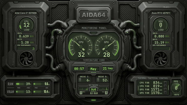 AIDA64 Skin EctoCore HUD 1920x1080 - AIDA Skins