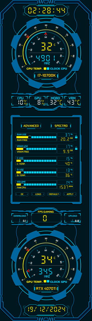 AIDA64 Skin Firestorm HUD 1100x3840 - AIDA Skins