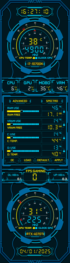 AIDA64 Skin Firestorm HUD 682x2560 - AIDA Skins