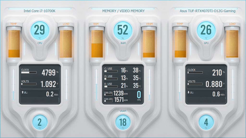 AIDA64 Skin Frozen Ignite HUD 1920x1080 - AIDA Skins