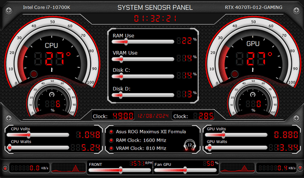 AIDA64 Skin GeForce RTX HUD 1024x600 - AIDA Skins