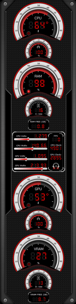 AIDA64 Skin GeForce RTX HUD 480x1920 - AIDA Skins