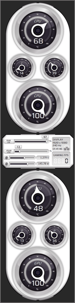 AIDA64 Skin Glacier Circle HUD 480x1920 - AIDA Skins