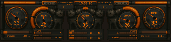 AIDA64 Skin Half Life Ver.2 HUD 1920x480 - AIDA Skins