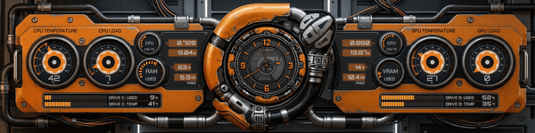 AIDA64 Skin Half Life Ver3 HUD 1920x480 - AIDA Skins