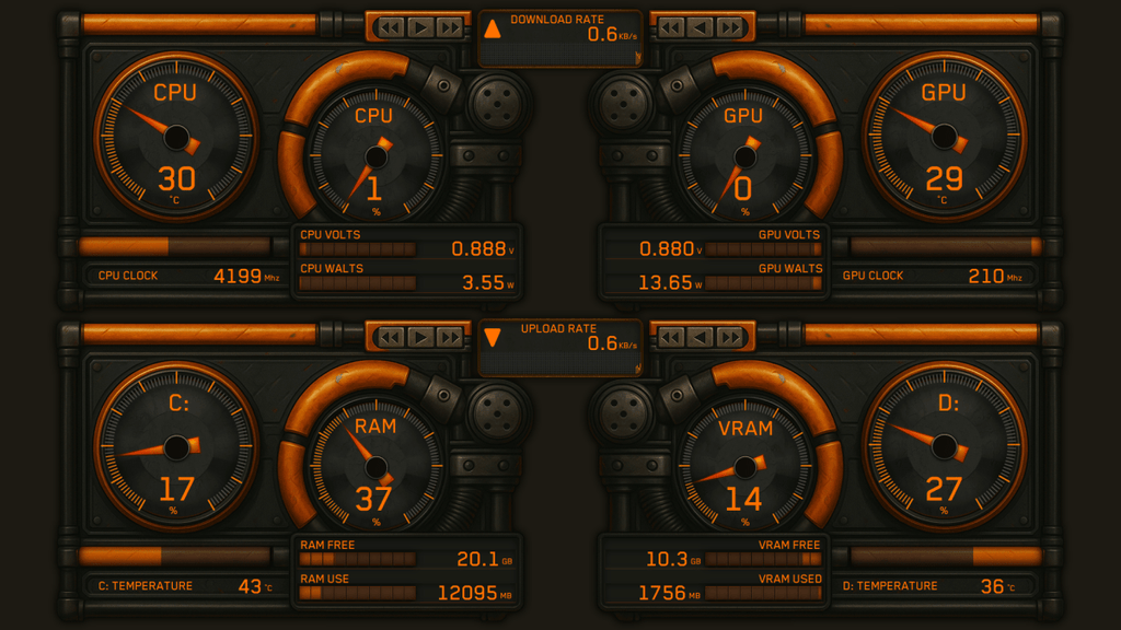 AIDA64 Skin Half Live Ver.2 HUD 1920x1080 - AIDA Skins