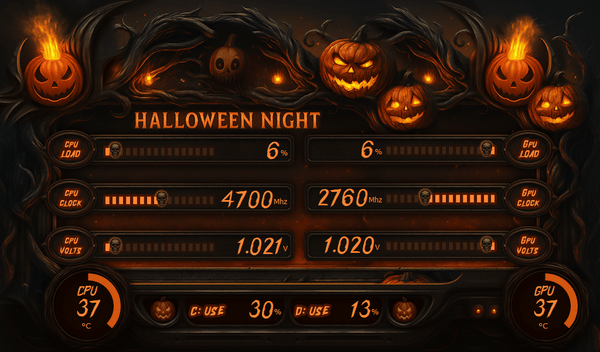 AIDA64 Skin Halloween night HUD 1024x600 - AIDA Skins