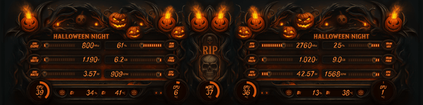 AIDA64 Skin Halloween night HUD 1920x480 - AIDA Skins