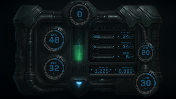 AIDA64 Skin Halo Systems HUD 1920x1080 - AIDA Skins