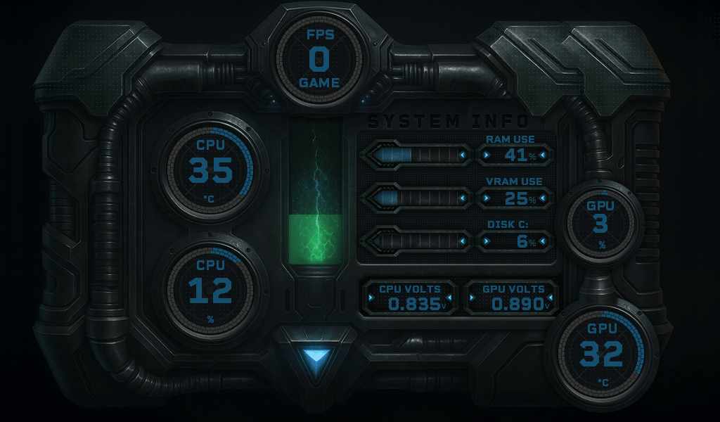 AIDA64 Skin Halo Systems HUD 600x1024 - AIDA Skins